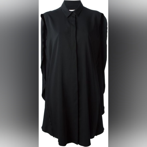 MM6 Maison Martin Margiela  Blue Cape-effect  Shirt mini dress Navy - Picture 14 of 14
